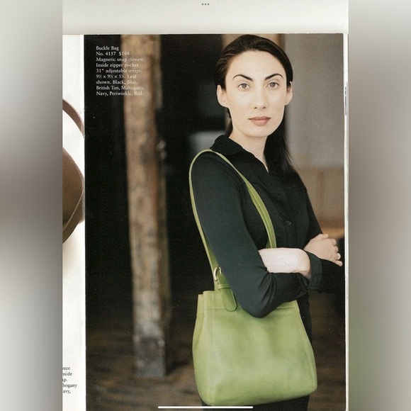 โSOLD FBโ๐ 100% Authentic Vintage Coach Buckle Bag #4157 in Leaf Green, 1997 ๐ - Picture 10 of 12